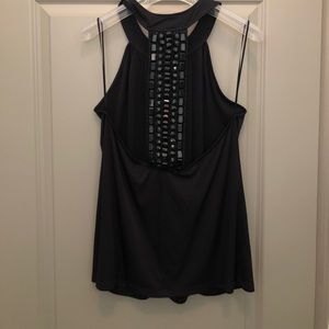 Black Erato Halter With Beading Detail Size 10